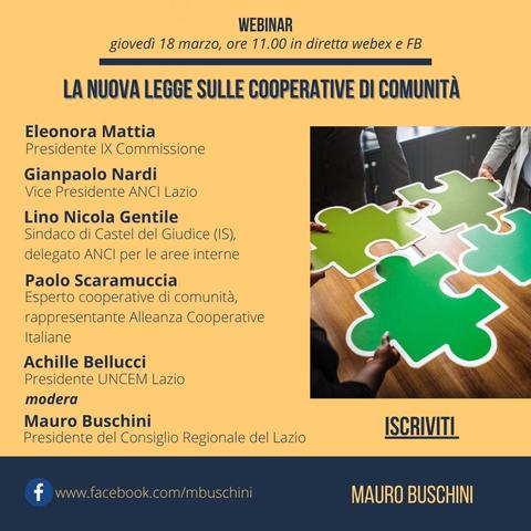 nuova legge sulle Cooperative di Comunità